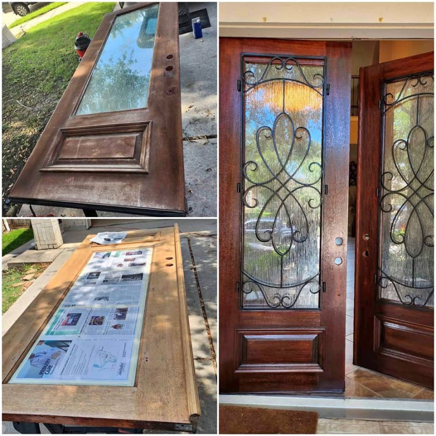 The Easiest Way to Refinish a Wood Door Without Removing It