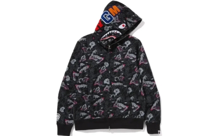 "A Bathing Ape (BAPE) Shark Full Zip Camo Hoodie – Streetwear Icon"