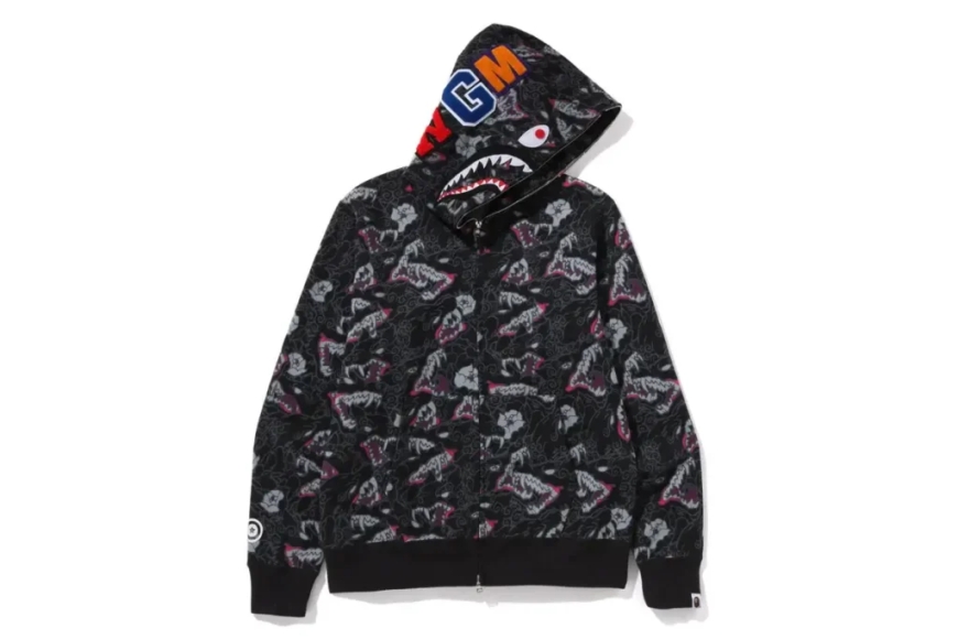 "A Bathing Ape (BAPE) Shark Full Zip Camo Hoodie – Streetwear Icon"